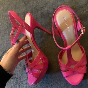 gianni bini heelena pink open toed heels